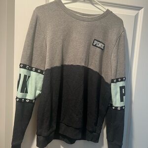 Victoria's Secret PINK Gray and Black Crewneck Sweater